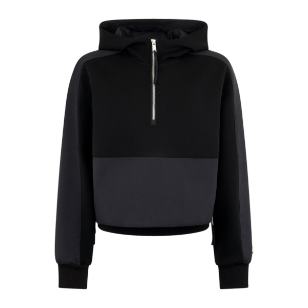 Moose Knuckles Mixed Media Hoodie in Black | Luxury Shoes 