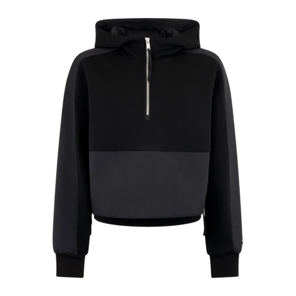 Mixed Media Hoodie in Black