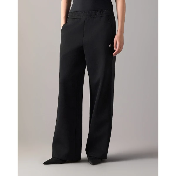 Moose Knuckles Mixed Media Wide-Leg Pants in Black | Pants | Luxury Shoes 