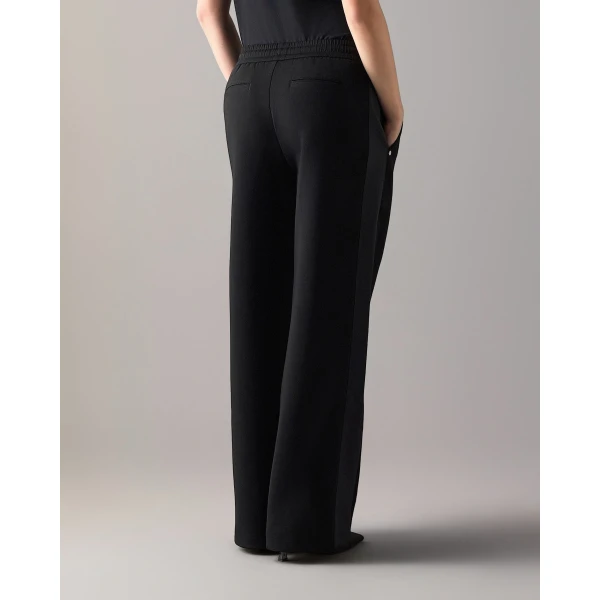 Moose Knuckles Mixed Media Wide-Leg Pants in Black | Pants | Luxury Shoes 