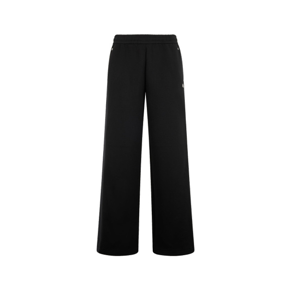 Moose Knuckles Mixed Media Wide-Leg Pants in Black | Luxury Shoes 