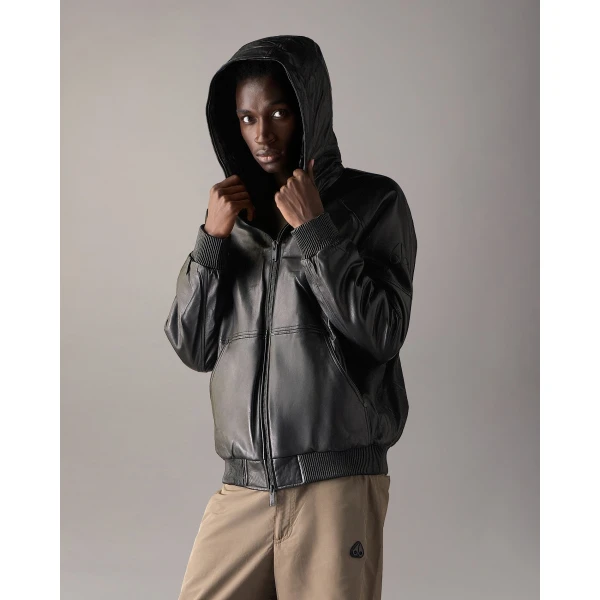 Moose Knuckles Neo Bunny Leather Jacket in Black | Men Jackets | Luxury Shoes 