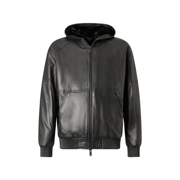 Moose Knuckles Neo Bunny Leather Jacket in Black | Luxury Shoes 