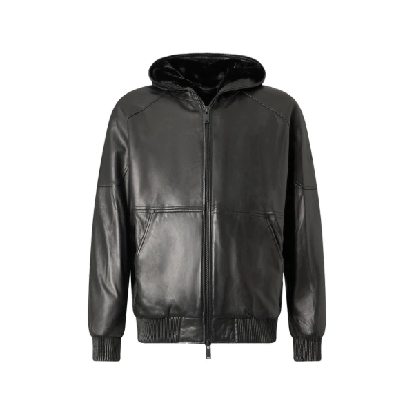 Neo Bunny Leather Jacket in Black