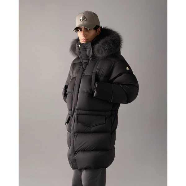 Moose Knuckles Northbound Fox Fur & Down 3Q in Black | Men Jackets | Luxury Shoes 