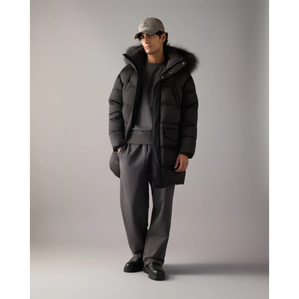 Moose Knuckles Northbound Fox Fur & Down 3Q in Black | Men Jackets | Luxury Shoes 