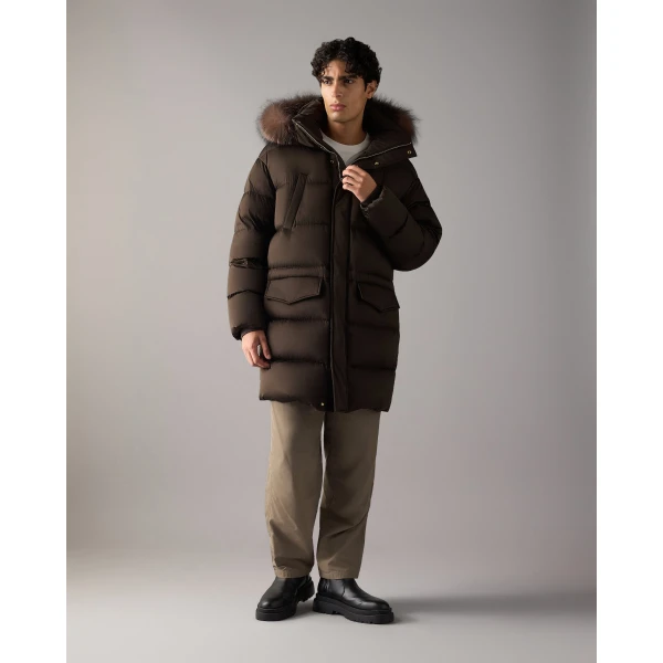Moose Knuckles Northbound Fox Fur & Down 3Q in Espresso | Men Jackets | Luxury Shoes 
