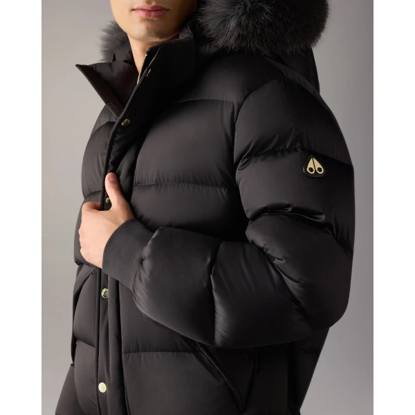 Moose Knuckles Northbound Fox Fur & Down Bomber in Black | Men Jackets | Luxury Shoes 