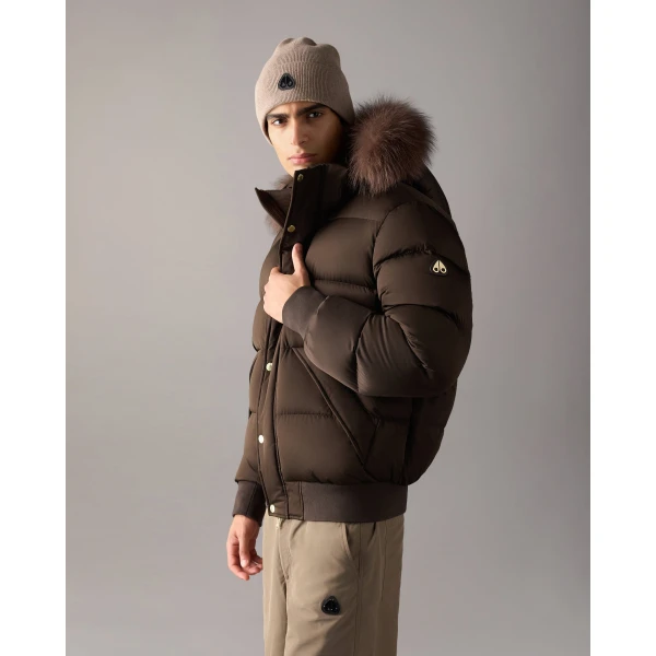 Moose Knuckles Northbound Fox Fur & Down Bomber in Espresso | Men Jackets | Luxury Shoes 