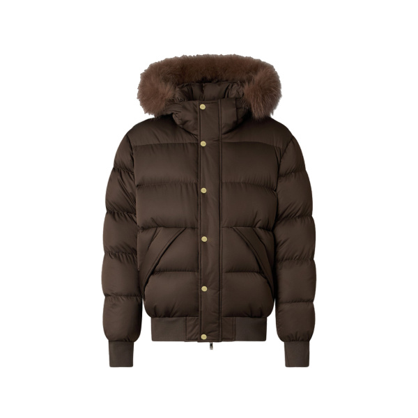 Moose Knuckles Northbound Fox Fur & Down Bomber in Espresso | Luxury Shoes 