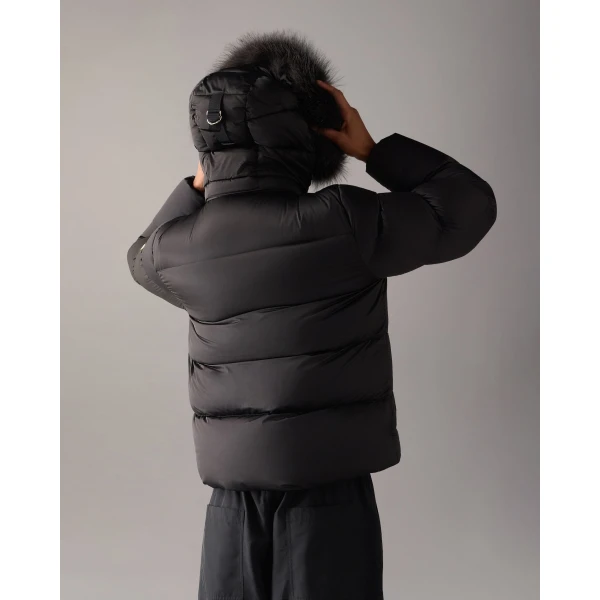Moose Knuckles Northbound Fox Fur & Down Jacket in Black | Jackets | Luxury Shoes 