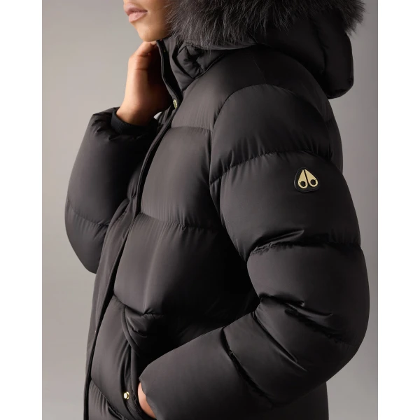Moose Knuckles Northbound Fox Fur & Down Jacket in Black | Jackets | Luxury Shoes 