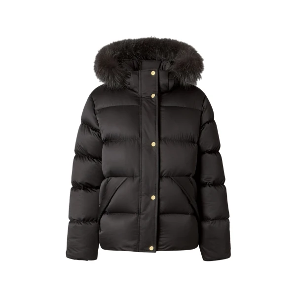 Moose Knuckles Northbound Fox Fur & Down Jacket in Black | Luxury Shoes 