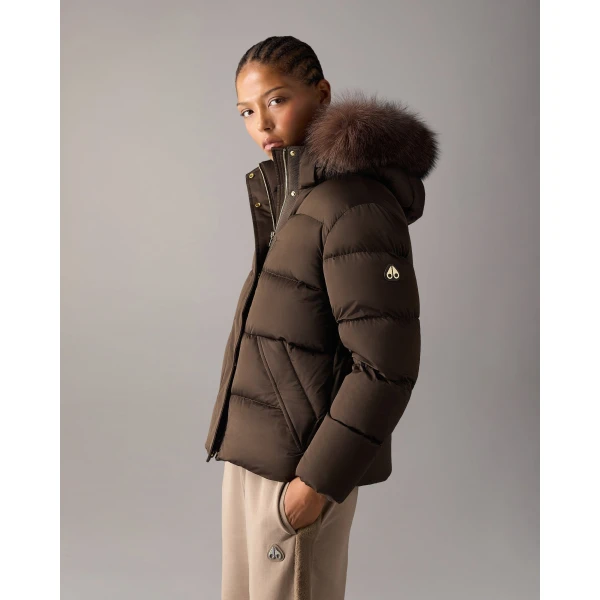 Moose Knuckles Northbound Fox Fur & Down Jacket in Espresso | Jackets | Luxury Shoes 