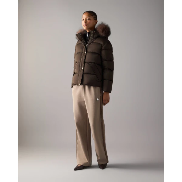 Moose Knuckles Northbound Fox Fur & Down Jacket in Espresso | Jackets | Luxury Shoes 