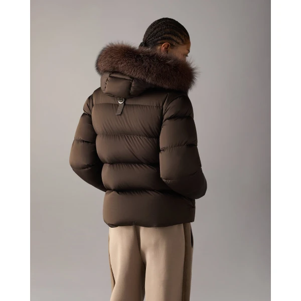 Moose Knuckles Northbound Fox Fur & Down Jacket in Espresso | Jackets | Luxury Shoes 