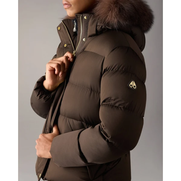 Moose Knuckles Northbound Fox Fur & Down Jacket in Espresso | Jackets | Luxury Shoes 