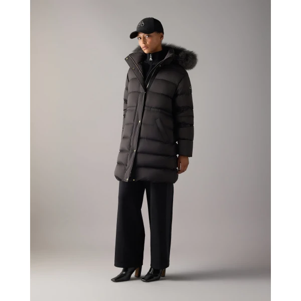 Moose Knuckles Northbound Fox Fur & Down Parka in Black | Coats | Luxury Shoes 