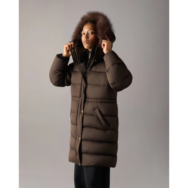 Moose Knuckles Northbound Fox Fur & Down Parka in Espresso | Coats | Luxury Shoes 