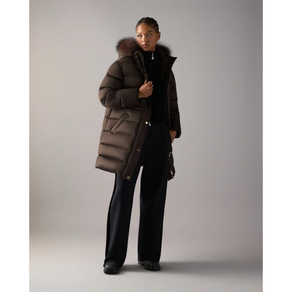 Moose Knuckles Northbound Fox Fur & Down Parka in Espresso | Coats | Luxury Shoes 