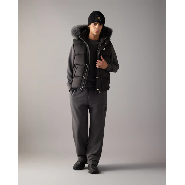 Moose Knuckles Northbound Fox Fur & Down Vest in Black | Men Jackets | Luxury Shoes 