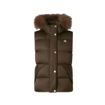 Moose Knuckles Northbound Fox Fur & Down Vest in Espresso | Luxury Shoes 