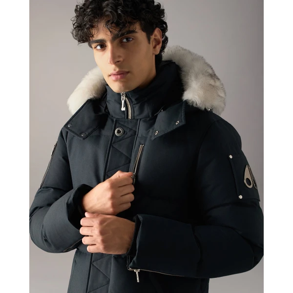 Moose Knuckles Original 3Q Down Jacket in Navy and Natural | Men Jackets | Luxury Shoes 