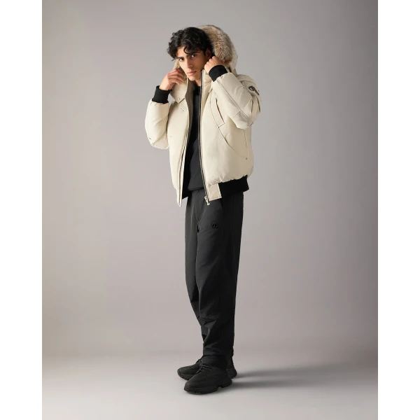 Moose Knuckles Original Ballistic Down Bomber in Alabaster and Bronze | Men Jackets | Luxury Shoes 