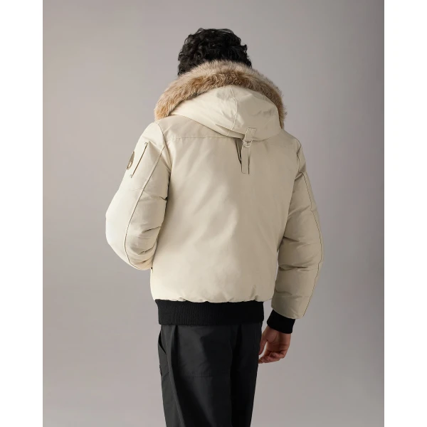 Moose Knuckles Original Ballistic Down Bomber in Alabaster and Bronze | Men Jackets | Luxury Shoes 