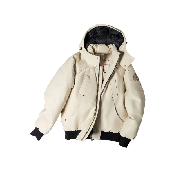 Moose Knuckles Original Ballistic Down Bomber in Alabaster and Bronze | Luxury Shoes 