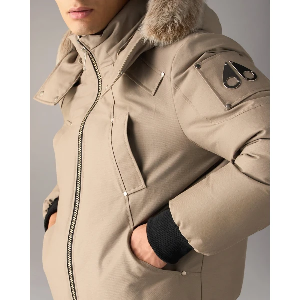 Moose Knuckles Original Ballistic Down Bomber in Ashen and Bronze | Men Jackets | Luxury Shoes 