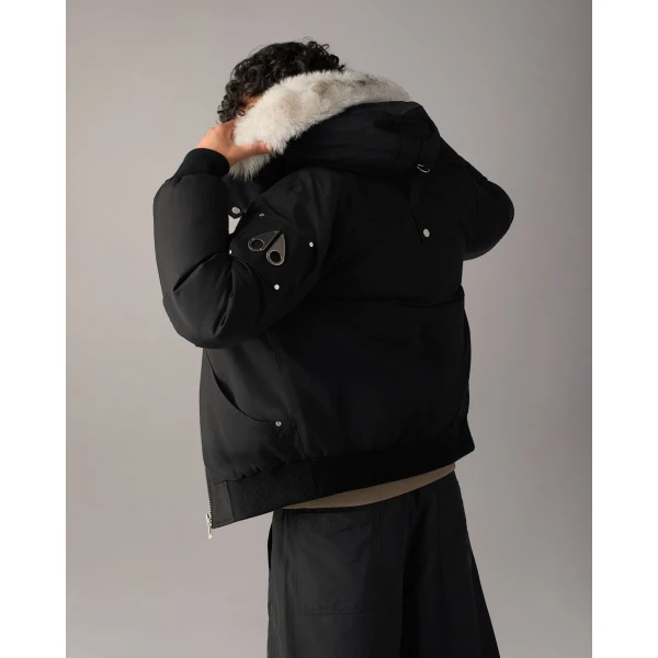 Moose Knuckles Original Ballistic Down Bomber in Black and Natural | Men Jackets | Luxury Shoes 