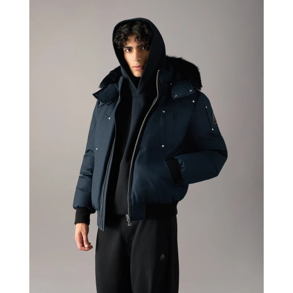 Moose Knuckles Original Ballistic Down Bomber in Navy and Black | Men Jackets | Luxury Shoes 