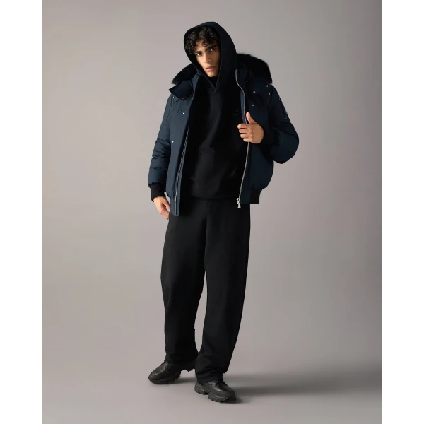 Moose Knuckles Original Ballistic Down Bomber in Navy and Black | Men Jackets | Luxury Shoes 