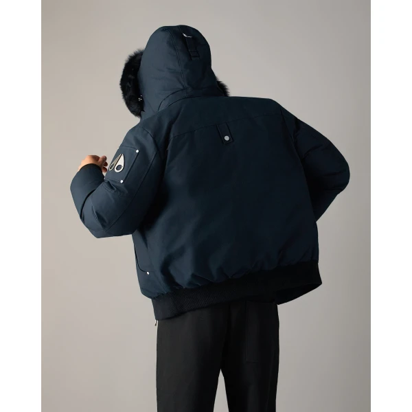 Moose Knuckles Original Ballistic Down Bomber in Navy and Black | Men Jackets | Luxury Shoes 