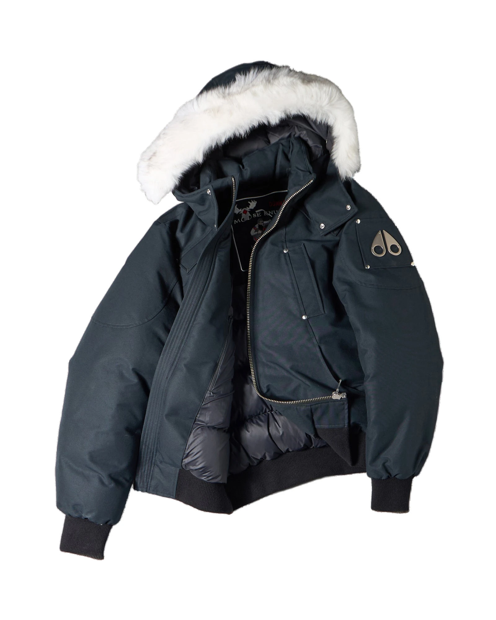 Moose Knuckles Original Ballistic Down Bomber in Navy and Black Moose Knuckles Original Ballistic Down Bomber in Navy and Black | Luxury Shoes