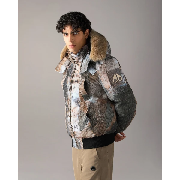 Moose Knuckles Original Ballistic Down Bomber in Wild Print and Bronze | Men Jackets | Luxury Shoes 