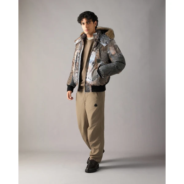 Moose Knuckles Original Ballistic Down Bomber in Wild Print and Bronze | Men Jackets | Luxury Shoes 