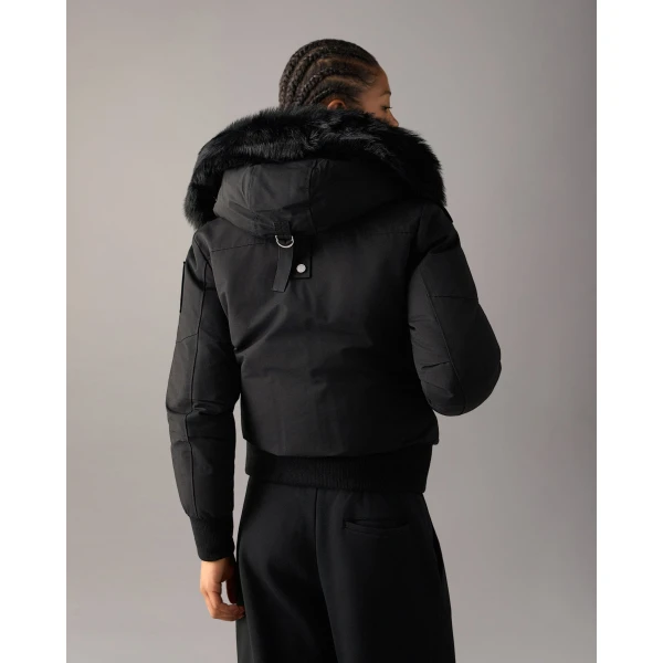 Moose Knuckles Original Debbie Down Bomber in Black | Jackets | Luxury Shoes 
