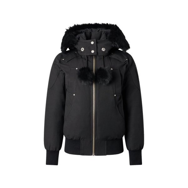 Moose Knuckles Original Debbie Down Bomber in Black | Luxury Shoes 
