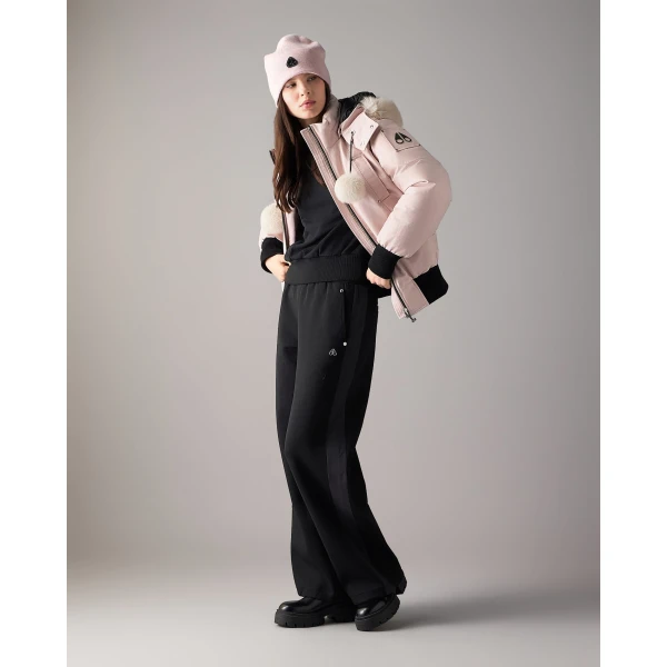 Moose Knuckles Original Debbie Down Bomber in Rosewood and Alabaster | Jackets | Luxury Shoes 