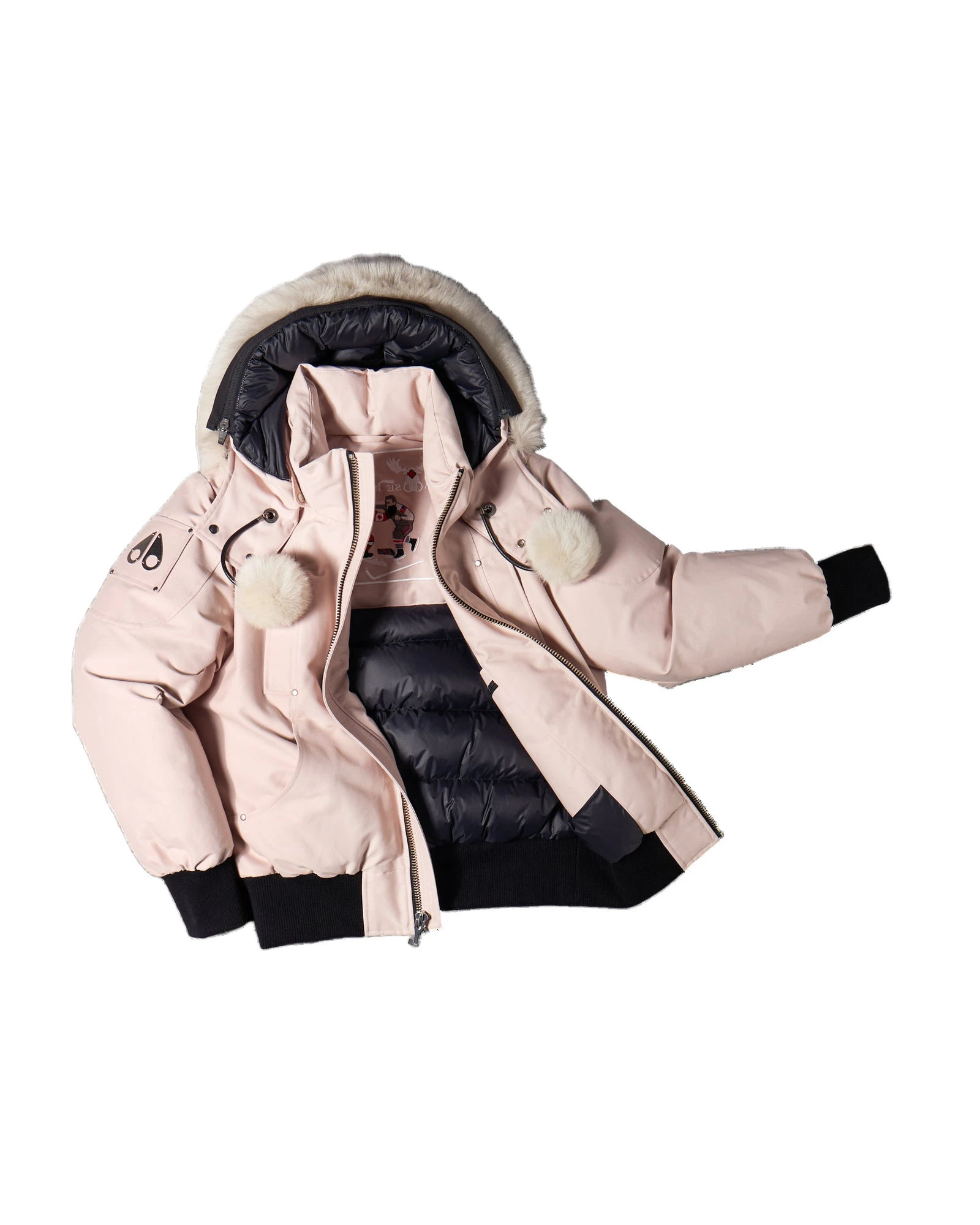 Moose Knuckles Original Debbie Down Bomber in Rosewood and Alabaster Moose Knuckles Original Debbie Down Bomber in Rosewood and Alabaster | Luxury Shoes
