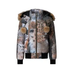 Moose Knuckles Original Debbie Down Bomber in Wild Print and Bronze | Luxury Shoes 
