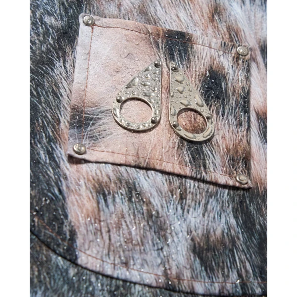 Moose Knuckles Original Debbie Down Bomber in Wild Print and Bronze | Jackets | Luxury Shoes 