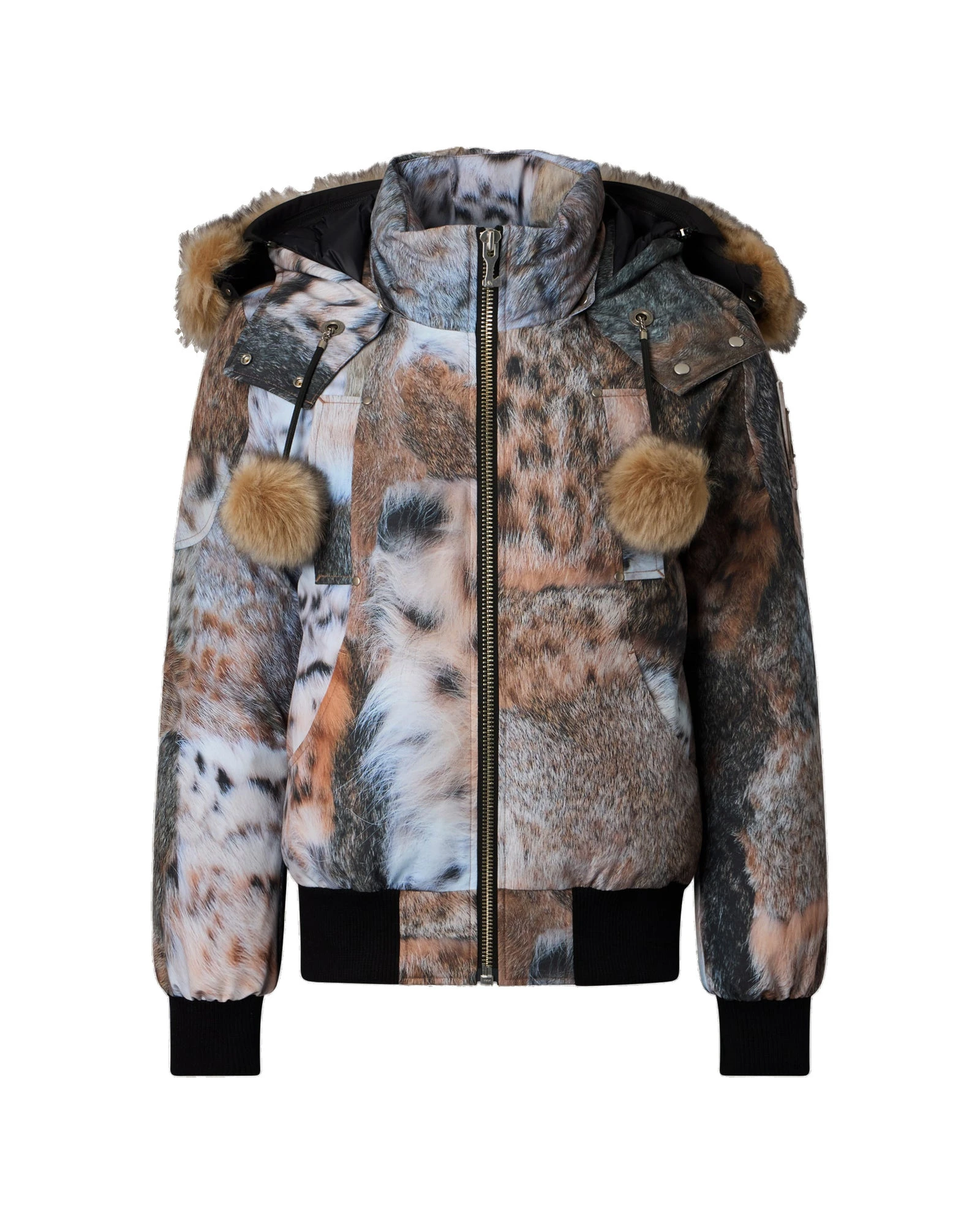 Moose Knuckles Original Debbie Down Bomber in Wild Print and Bronze Moose Knuckles Original Debbie Down Bomber in Wild Print and Bronze | Luxury Shoes
