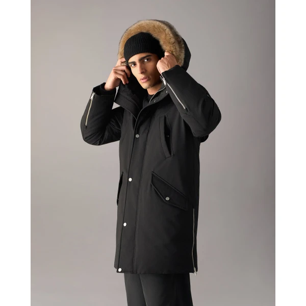 Moose Knuckles Original Stirling Down Parka 2.0 in Black and Bronze | Men Coats | Luxury Shoes 