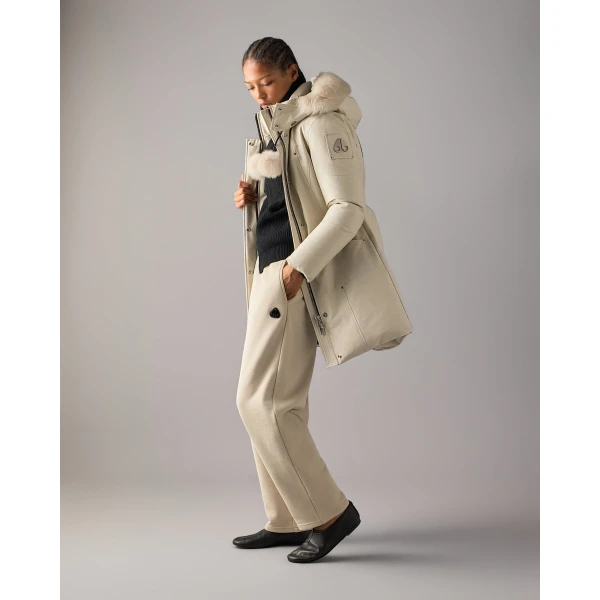 Moose Knuckles Original Stirling Down Parka in Alabaster | Coats | Luxury Shoes 