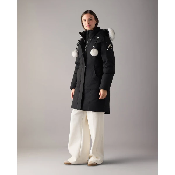 Moose Knuckles Original Stirling Down Parka in Black and Natural | Coats | Luxury Shoes 