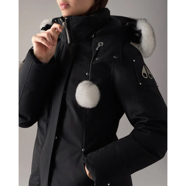 Moose Knuckles Original Stirling Down Parka in Black and Natural | Coats | Luxury Shoes 