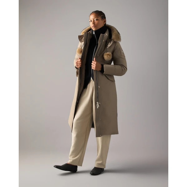 Moose Knuckles Original Stirling Long Down Parka in Ashen and Bronze | Coats | Luxury Shoes 